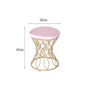 Quality Indoor Gold Velvet 35cm Stainless Steel Ottoman Dirt Resistant wholesale