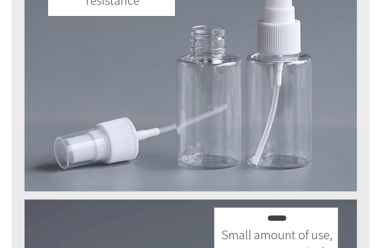 Recyclable 40ml Alcohol Transparent PET Spray Bottle 73*34mm