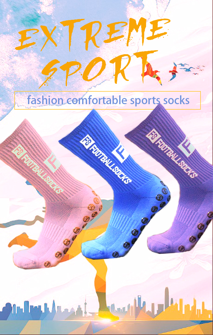 Non Slip Soccer Socks for Adults Long Tube Crew Sport Bottom Grip Anti-slip Socks