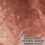 Color Makore Natural Wood Veneer Crown Cut Grain Customized Service