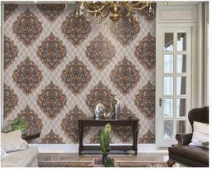 Quality Washable PVC Vinyl Wallpaper , Classic Damask Wallpaper Designs For Living Room wholesale