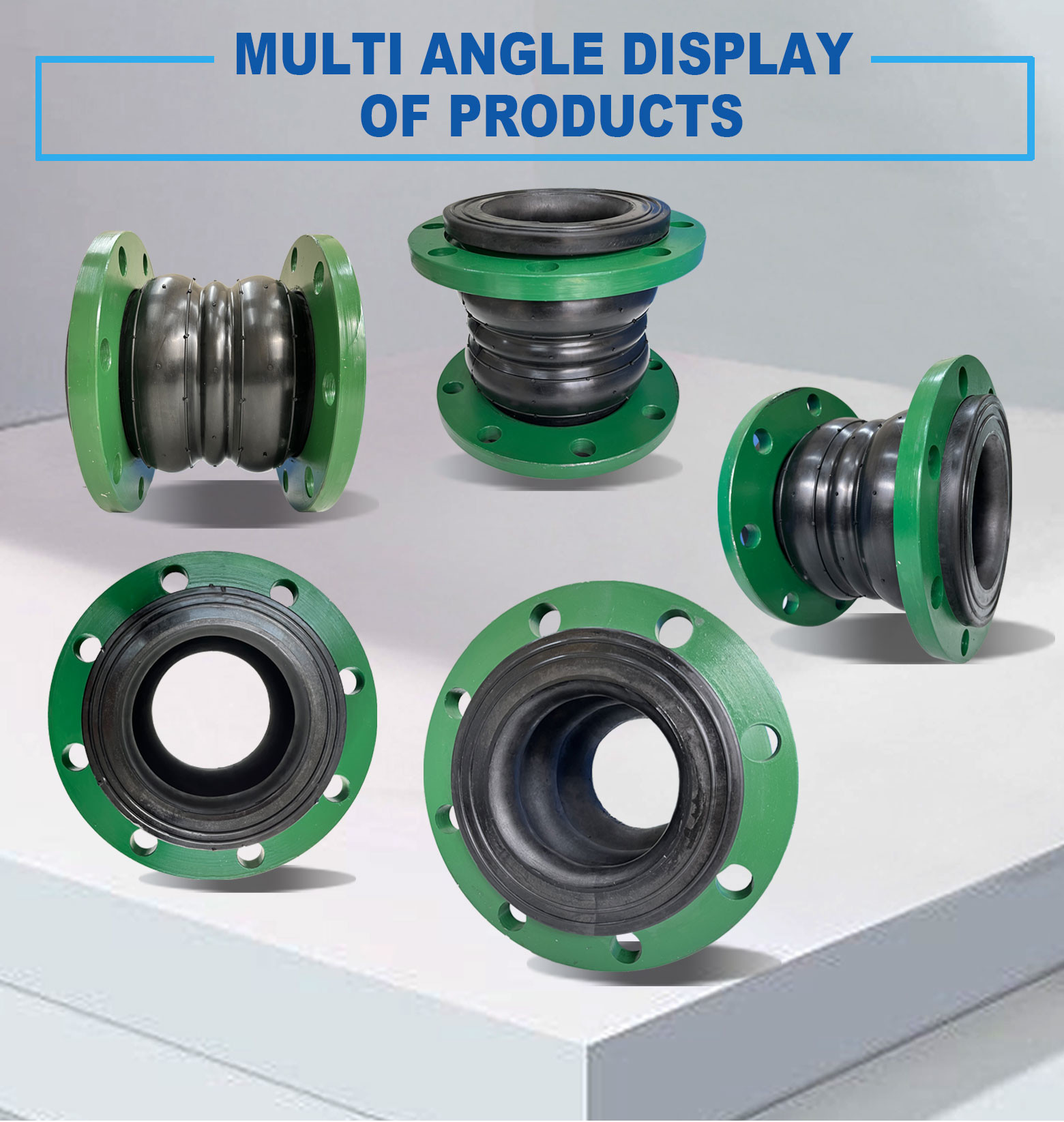 PN6 Flanged Rubber Flex Connectors Flexible Joint Pressure Double Sphere With Bolts And Nuts