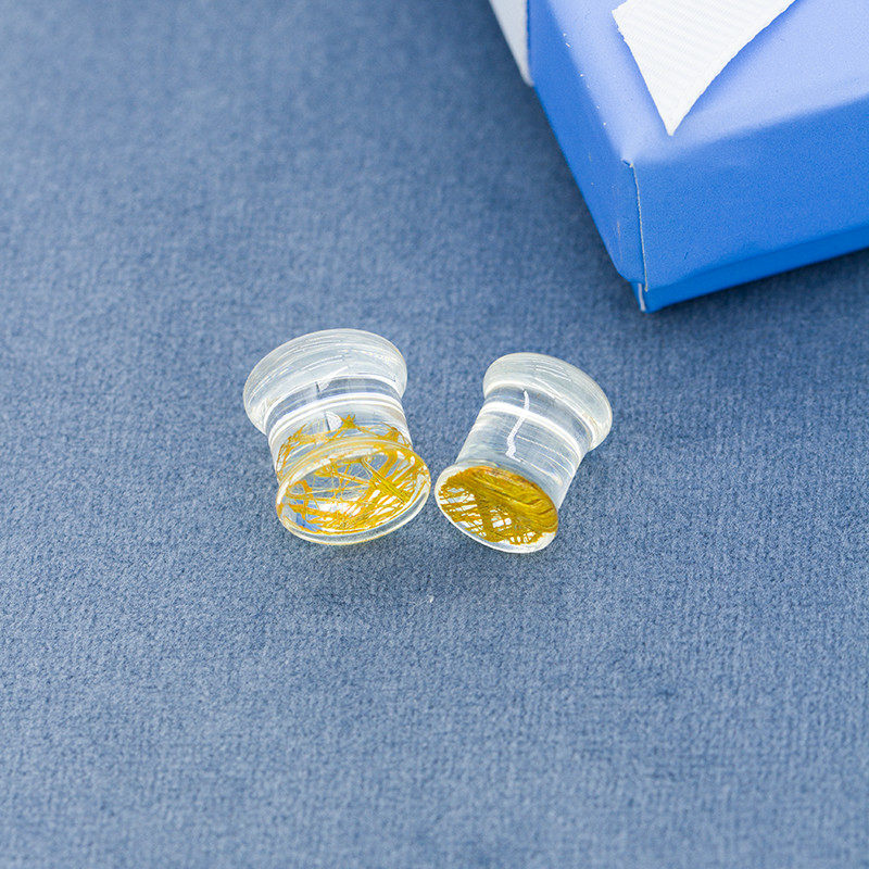 10mm plugs and tunnels Acrylic Ear Gauges Gold Strings Inside