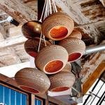 CountrySide ribbon cotton pendant light For Kitchen Bedroom Coffee Shop Lighting