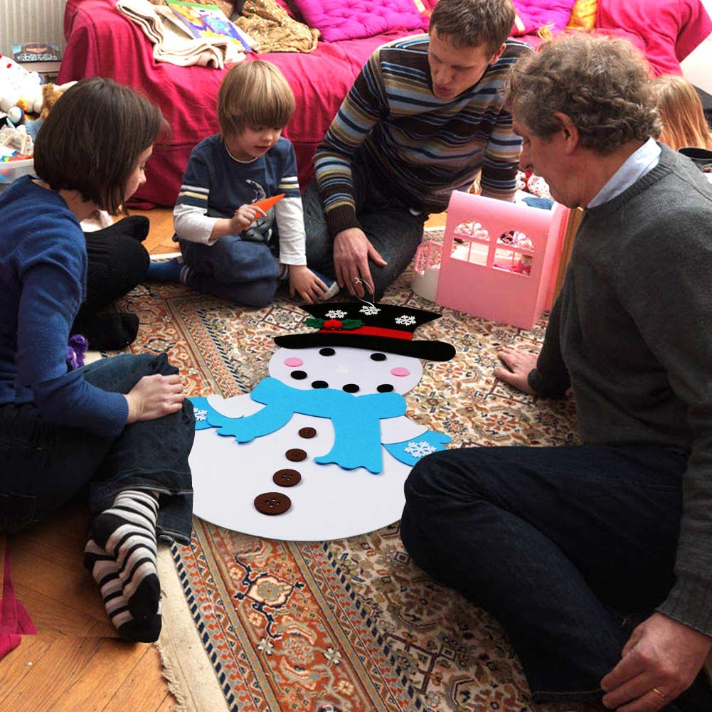 Wall Hanging Felt Christmas Snowman With Detachable Ornaments Xmas Gifts