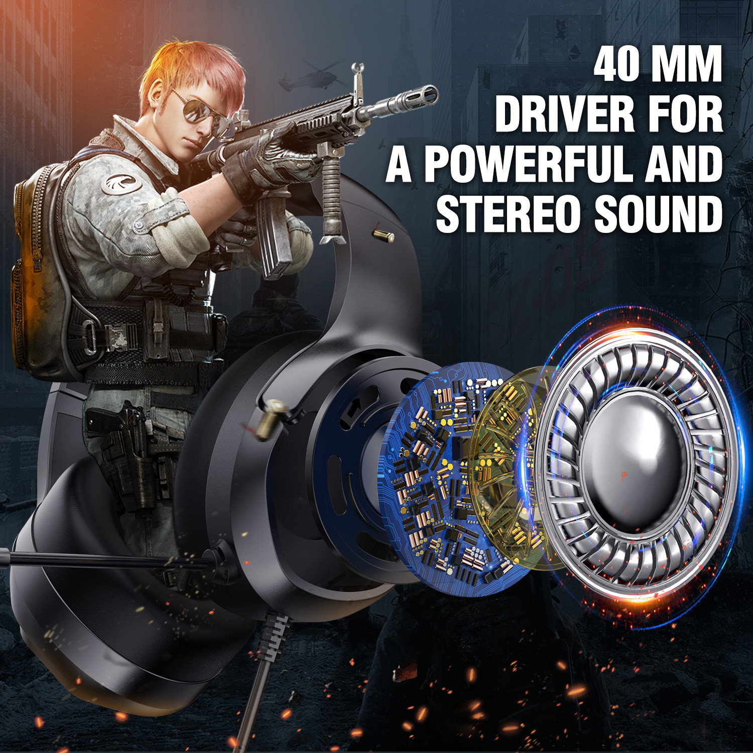 PC Stereo 2.2m 117dB 100mA Led Wired PS4 Gaming Headset