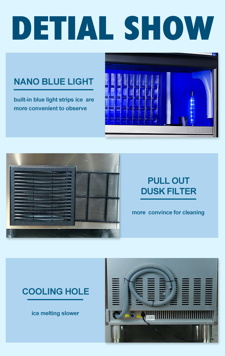 200KG /24H Commercial Crescent Ice Machine Automatic Crescent Ice Maker Machine