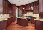 Red / Black Solid Wood Kitchen Cabinets With American Standard Sink And Faucet