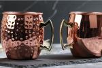 Factory Custom 65ml Moscow mule rose gold finished with handles stainless steel