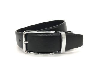 Quality Business Pin Buckle Black 3.5cm Men Leather Dress Belt wholesale