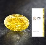 Fancy Vivid Yellow HPHT Lab Grown Diamonds Oval Shape 3.09ct IGI Certifed