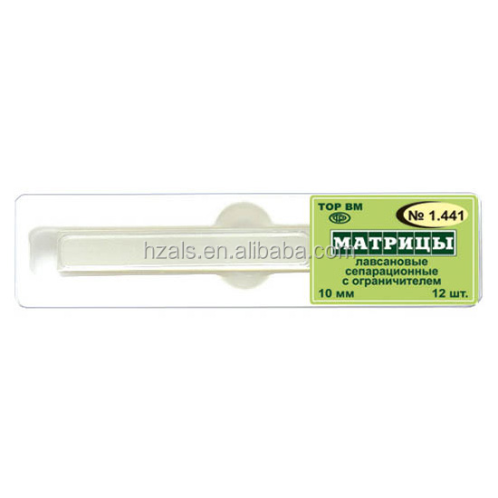 TOR VM 1.141 Transparent Cervical Matrix Bands 10x37mm Dental Restorative Materials with 1 Year Shelf Life and Stopper
