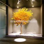 Plastic Plant Yellow Leaves Artificial Evergreen Trees / Restaurant Decor Fake