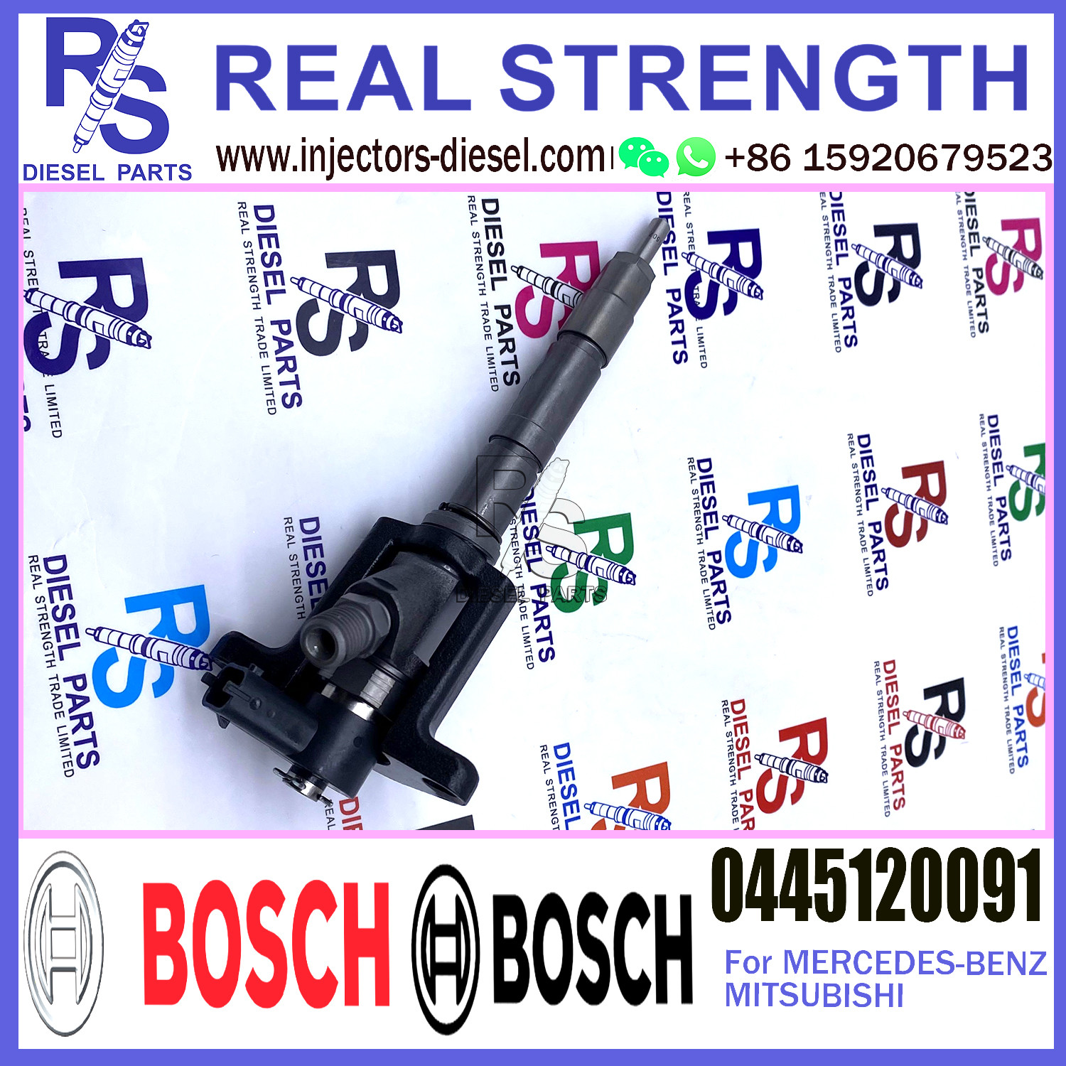Diesel Fuel Injector Common Rail Injector Assembly ME193983 0445120091 for Mitsubishi Fuso/Mercedes