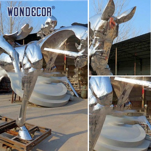 Large Abstract Stainless Steel Horse Sculpture Garden Public Art