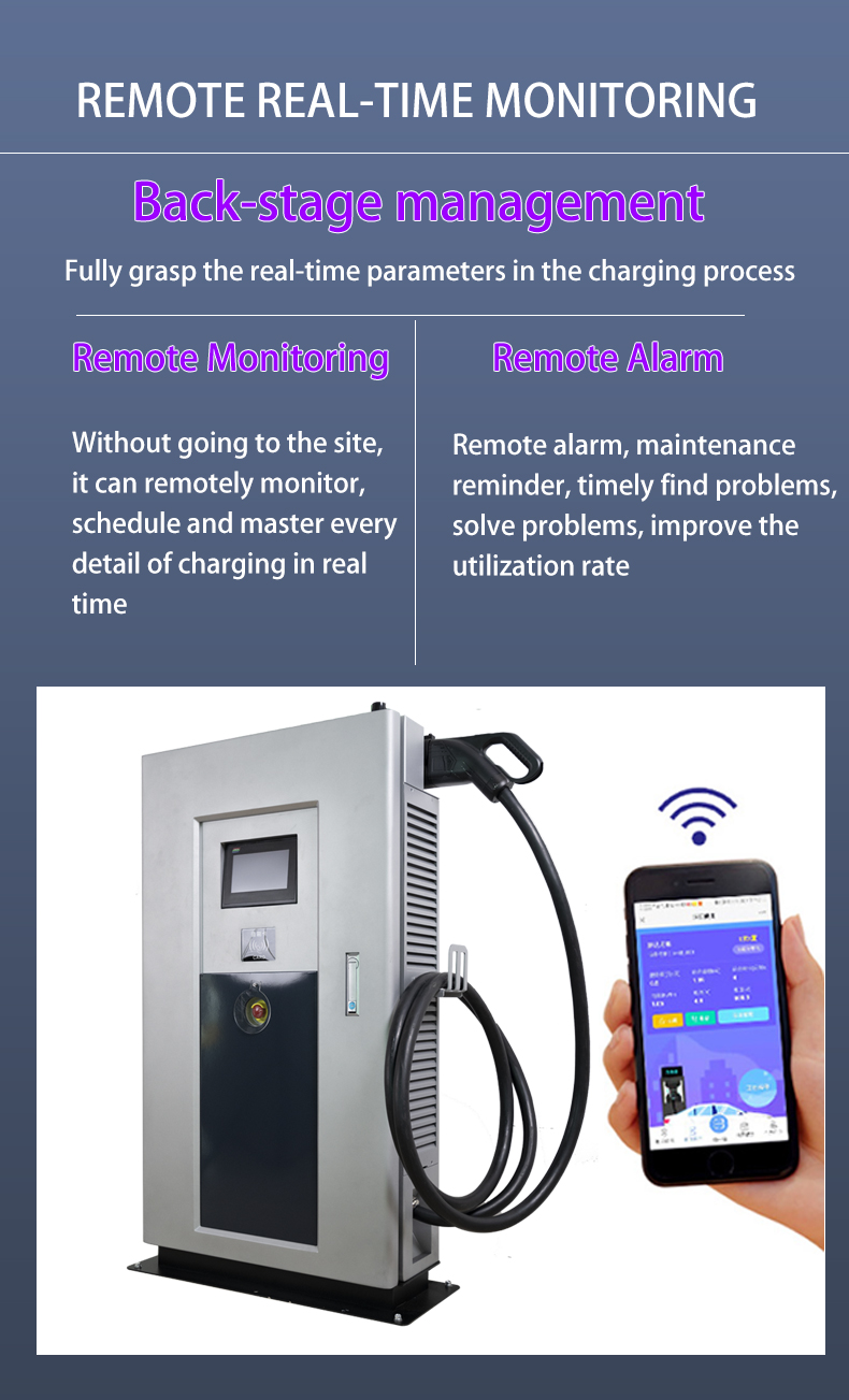 60KW DC EV Charger 2 Guns Electric Vehicle Bus Car EV Fast Charging Station with Nominal Input Voltage 380 VAC ± 15%