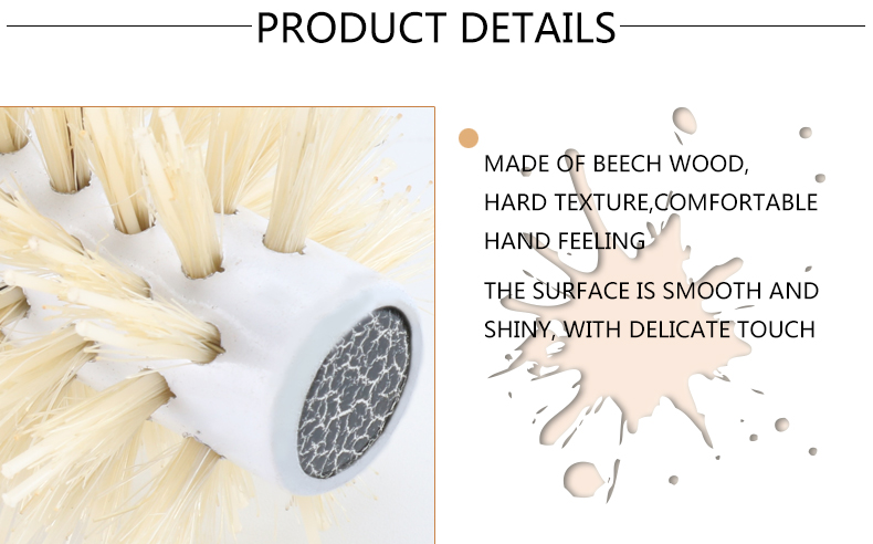 Natural Color Wood Handle Hair Brush Blow Dry Heat Resistant Rolling Curly Hair Brush