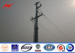 110kv Double Circuit Galvanized Steel Pole , Hot Dip Transmission Line Pole