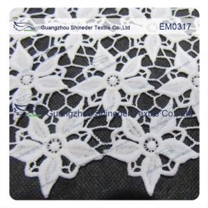 Quality Five-Petal Flower Embroidered Lace Fabric for garment/ladies dress/wedding dress wholesale