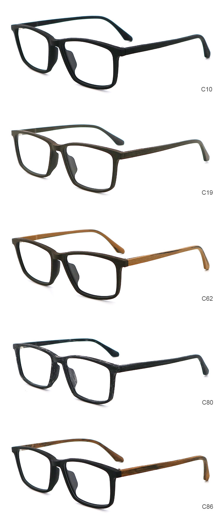 Wood Grain Glasses Frames Acetate Glasses Frames Hand Made Eyewear