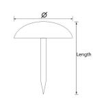 Round head decorative tacks nails for sofa, iron upholstery decorative nail