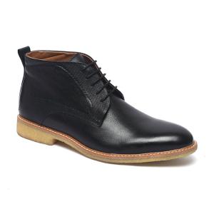 Quality Black Lace Up Fashionable Mens Genuine Leather Boot wholesale
