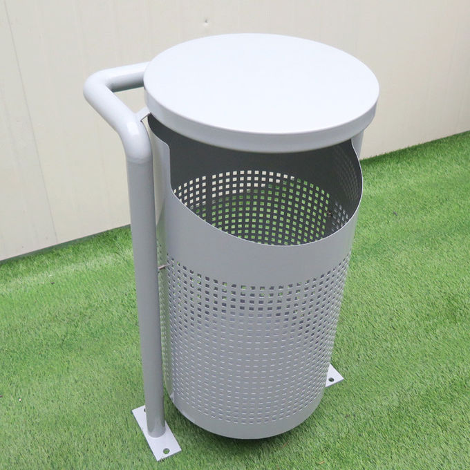 Garden Park 50L 13.2 Gallon Metal Outdoor Trash Can With Ashtray