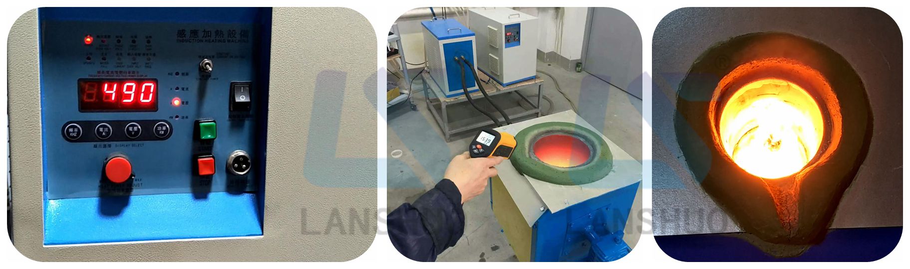 Electric Tilting Brass Induction Melting Furnace 110A Energy Saving