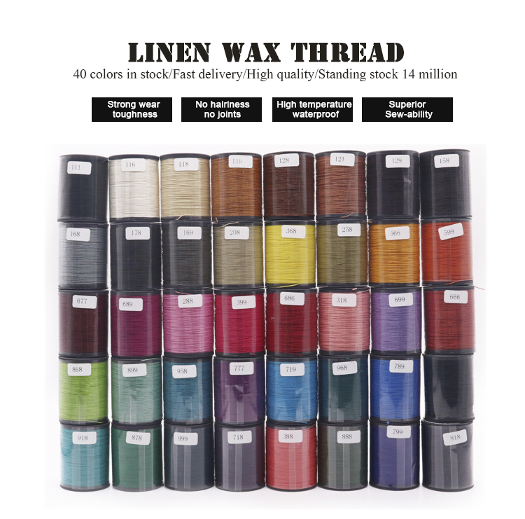 35g Weight Plastic Cone Linen Waxed Thread for Leather Sewing 70m in Cone Material