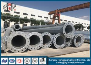 Quality Black Tar Painted Anti - Corrosive Galvanised Metal Pole Polygonal Q345 220KV wholesale