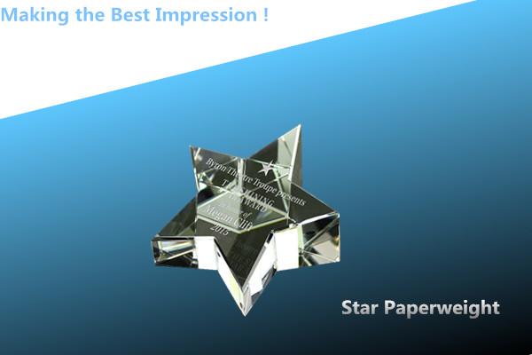 crystal star/crystal star paperweight/glass paperweight/crystal star award/star