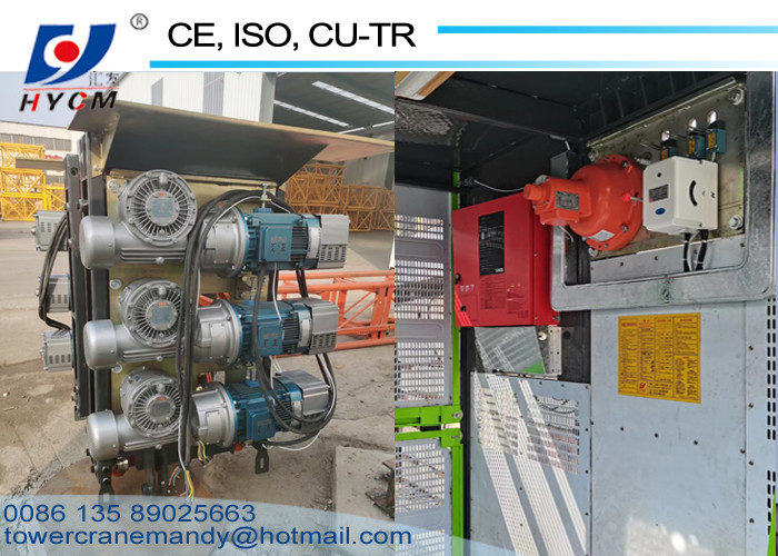 3*1.5*2.2m Cage Man Hoist 0.65*0.65*1.508m Mast Construction Site Hoist 2t Construction Passenger Hoist