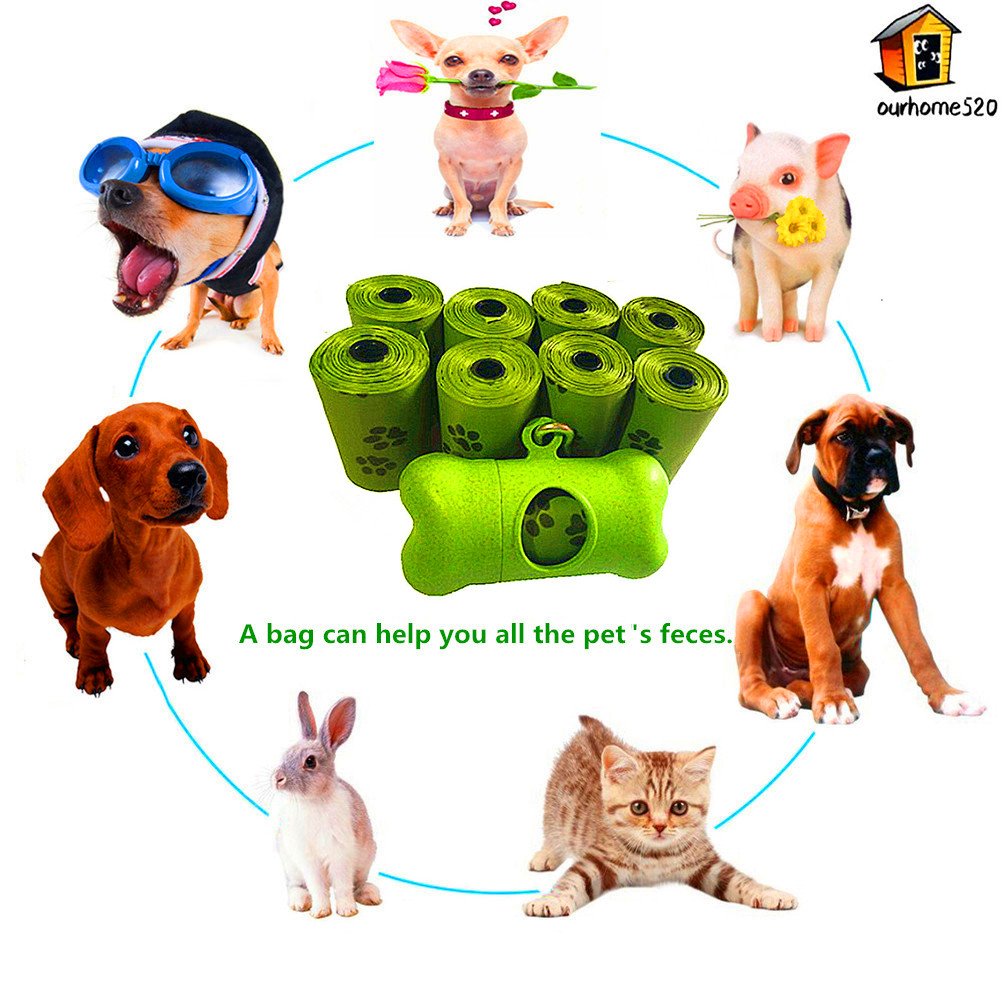 Matte Texture Biodegradable Dog Poop Bags Unscented Printed For Walking The Dog