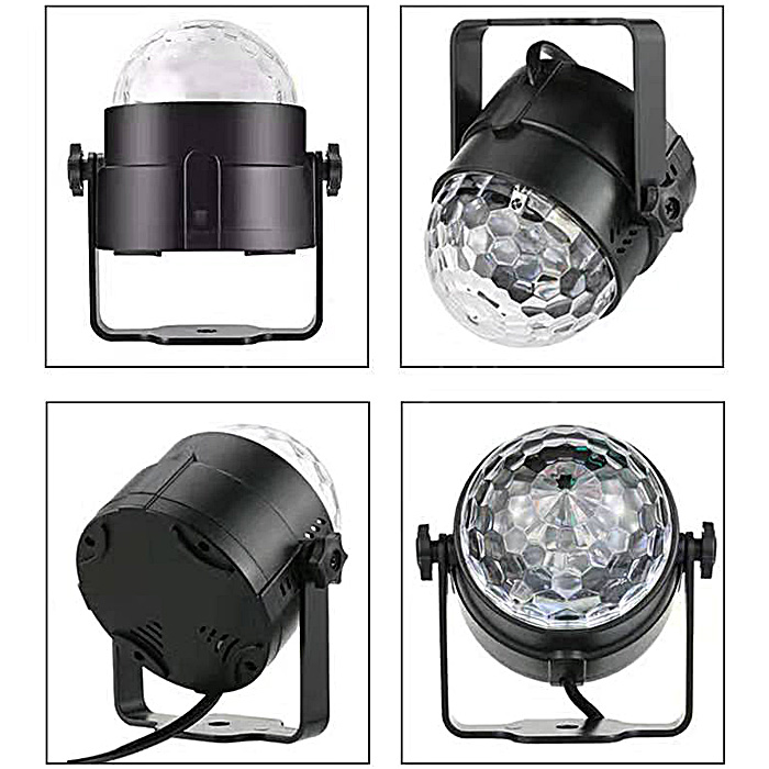 USB Interface Remote Controller LED Crystal Car Small Magic Ball Light Colorful Rotating Stage Effect Lights