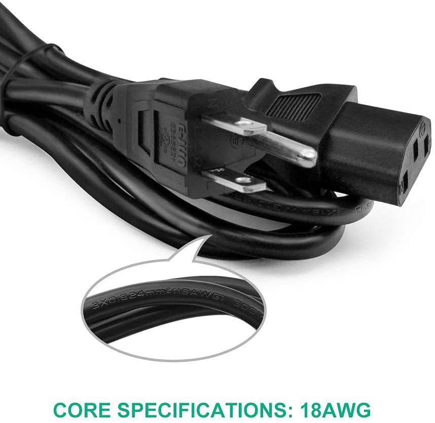 UL Listed Appliance Power Cord Electric 10A 125V 3 Prong Laptop Power Cord