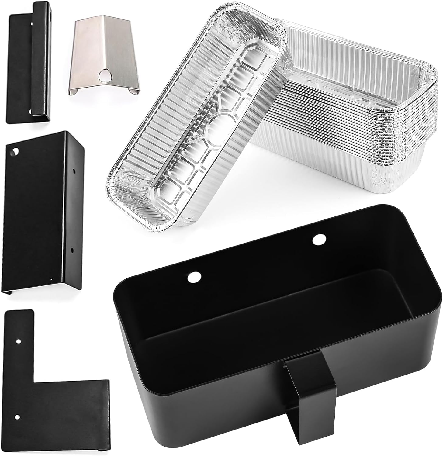 White Coated Rear Grease Cup Holders for Blackstone Griddle Flat Top Grill Accessories