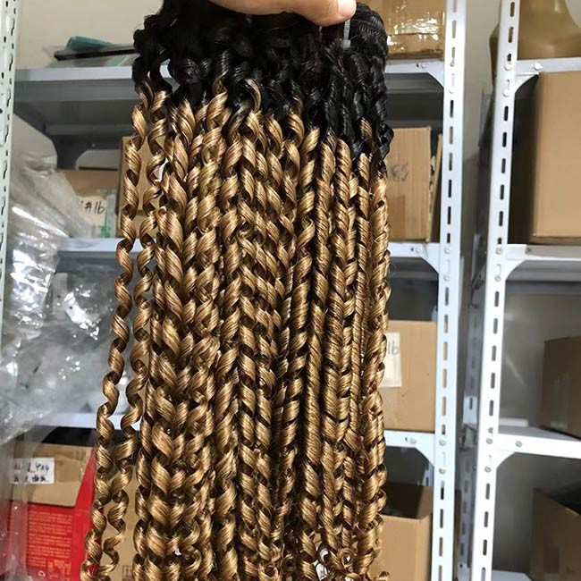 Highlight Double Weft Pixie Curls Human Hair Bundles Extensions 10Inch-26 Inch