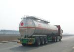 Insulated Aluminum Tanker Semi Trailer , Chemical Tank Trailer 40000L