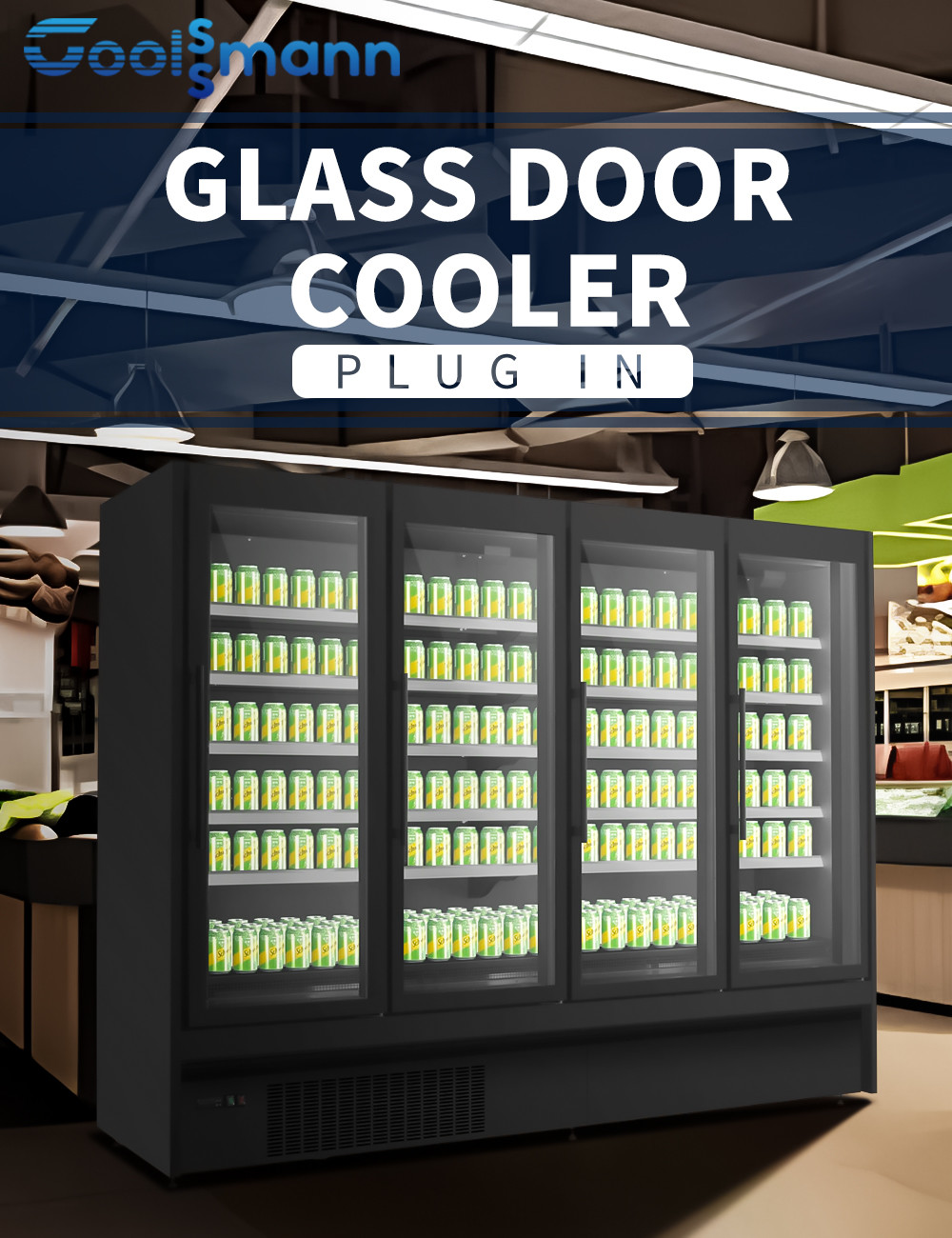 Glass Door Beverage Display Fridge Plug In Automatic Defrosting Glass Door Cooler For Beverage
