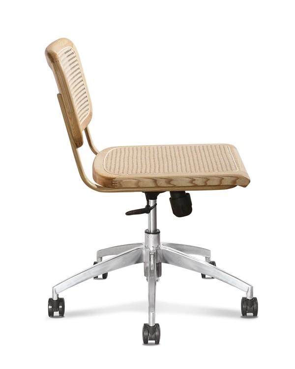 22'' PP Home Executive Lounge Chair Rattan Swivel Office Chair 70cm Back 360 Degree