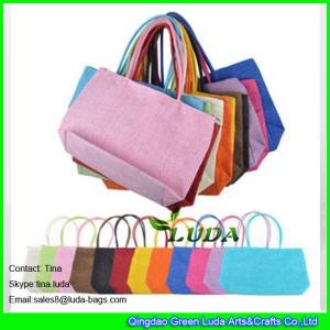 Quality LUDA simple candy color large paper straw beach bag women casual shoulder bag wholesale