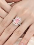 Lab Grown Pink Diamond Engagement Ring Wedding Ring Radiant Cut Design