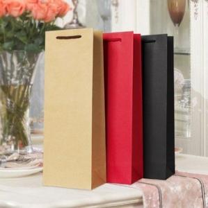 Quality CMYK 100gsm Kraft Paper Wine Bags wholesale