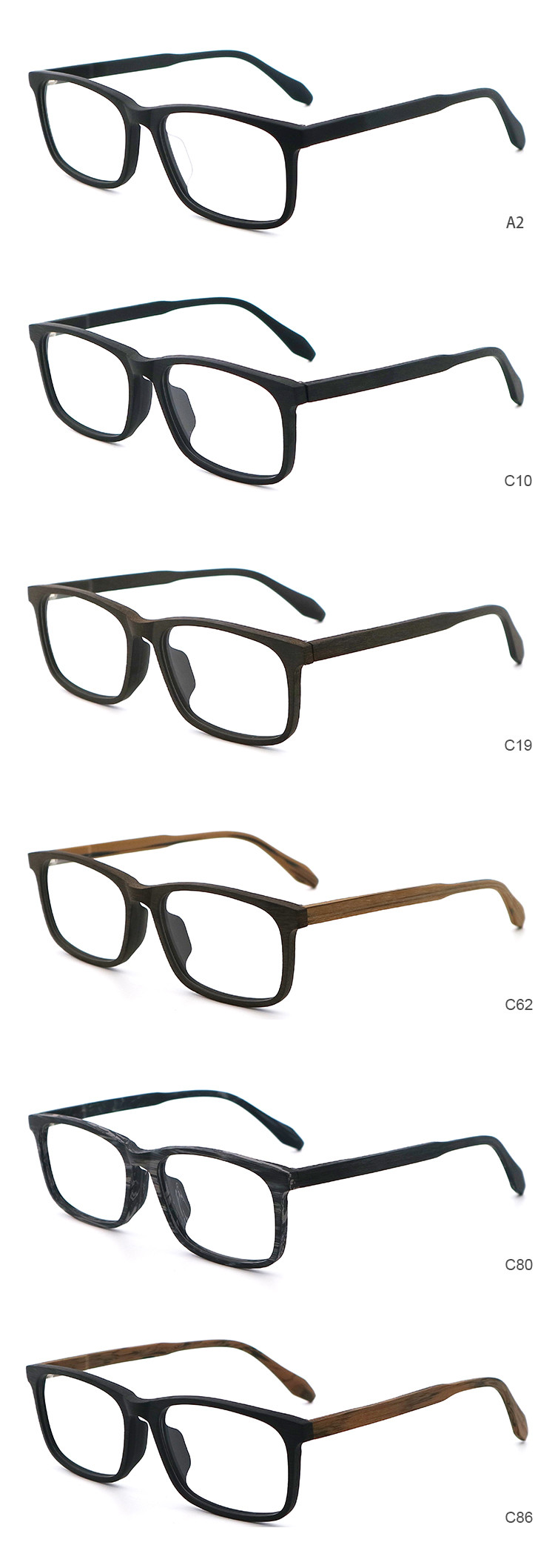 Wood Grain Eyeglasses Wood Copy Acetate Optical Glasses Frame