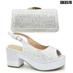 New shoes bag set with stones beautiful italian shoes to match bag set Women
