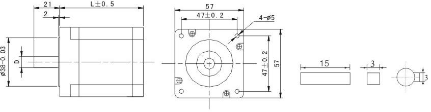 57mm 3 phase stepper motor J366
