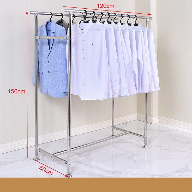 Double Shop Cloth Display Rack Metal Cloth Dry Stand Easy Assembly
