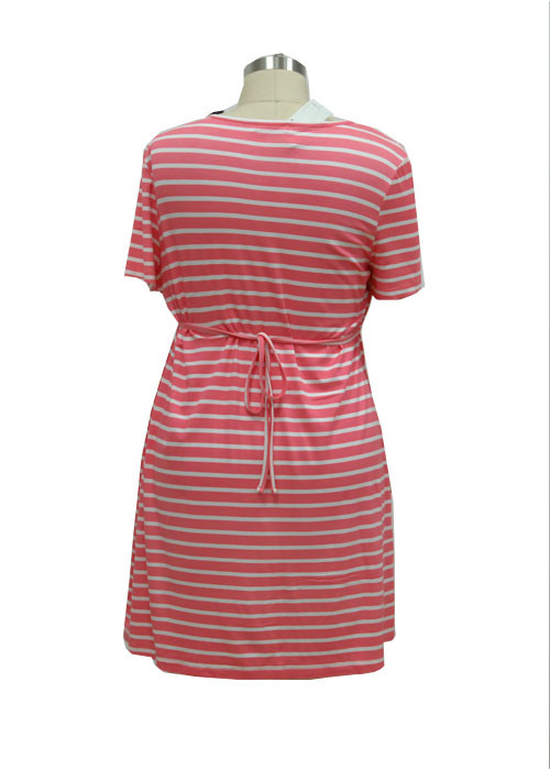 Women'S Casual Cotton Summer Dresses , Striped Maternity Midi Dress Mini Yard Dye