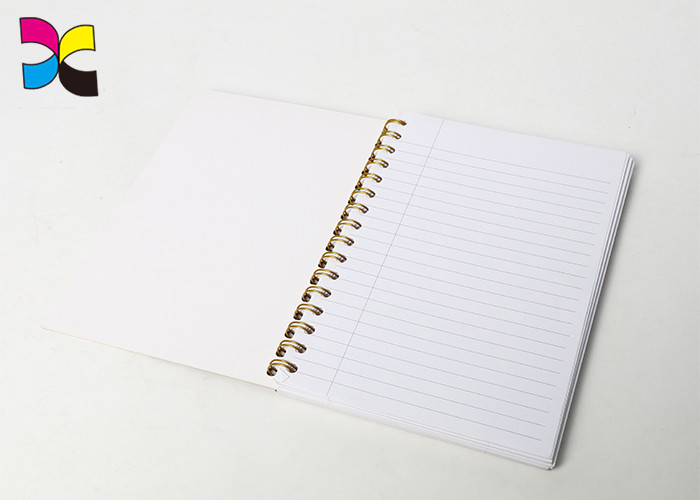 Rose Metallic Color Wire Binding Spiral Notebook Printing / Spiral Bound Printing Services