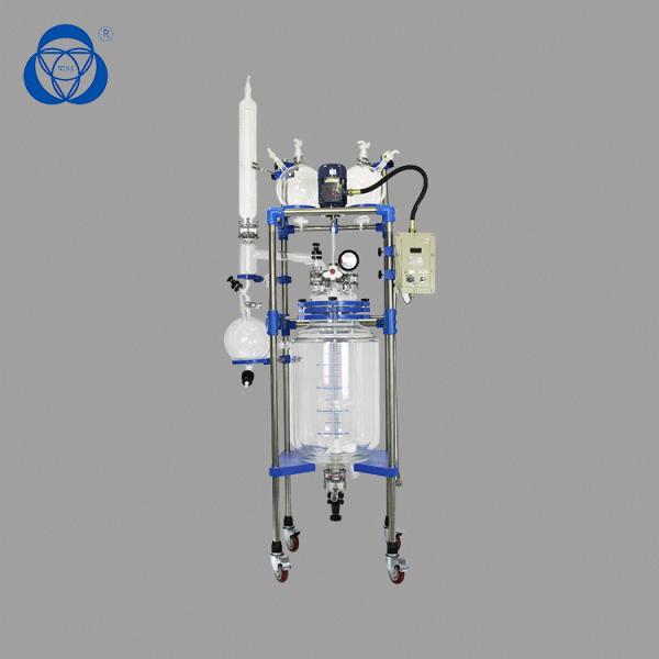 Semi Automatic 50L Jacketed Glass Reactor Vessel 304 SS Double Layer Glass